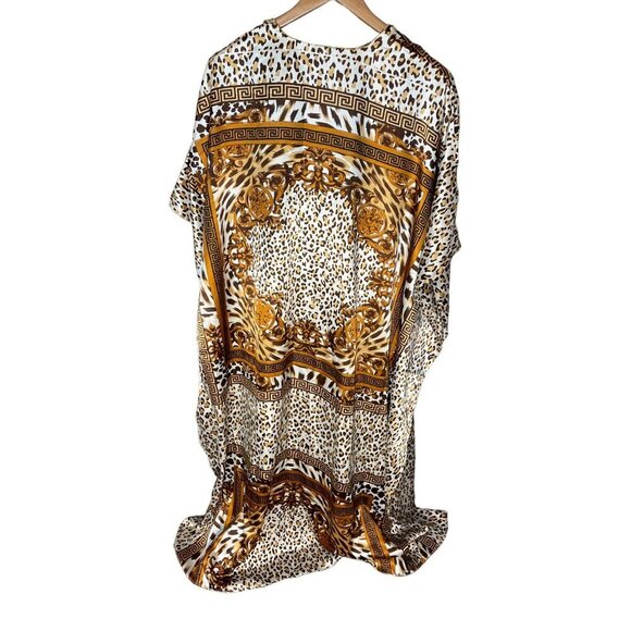 Jackpot NWT Brown Animal Print Decorated V Neck Kaftan - Picture 6 of 8